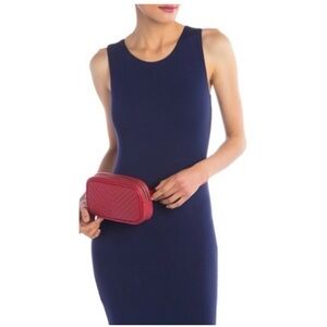 Steve Madden Red Chevron Quilted Belt Bag NWT